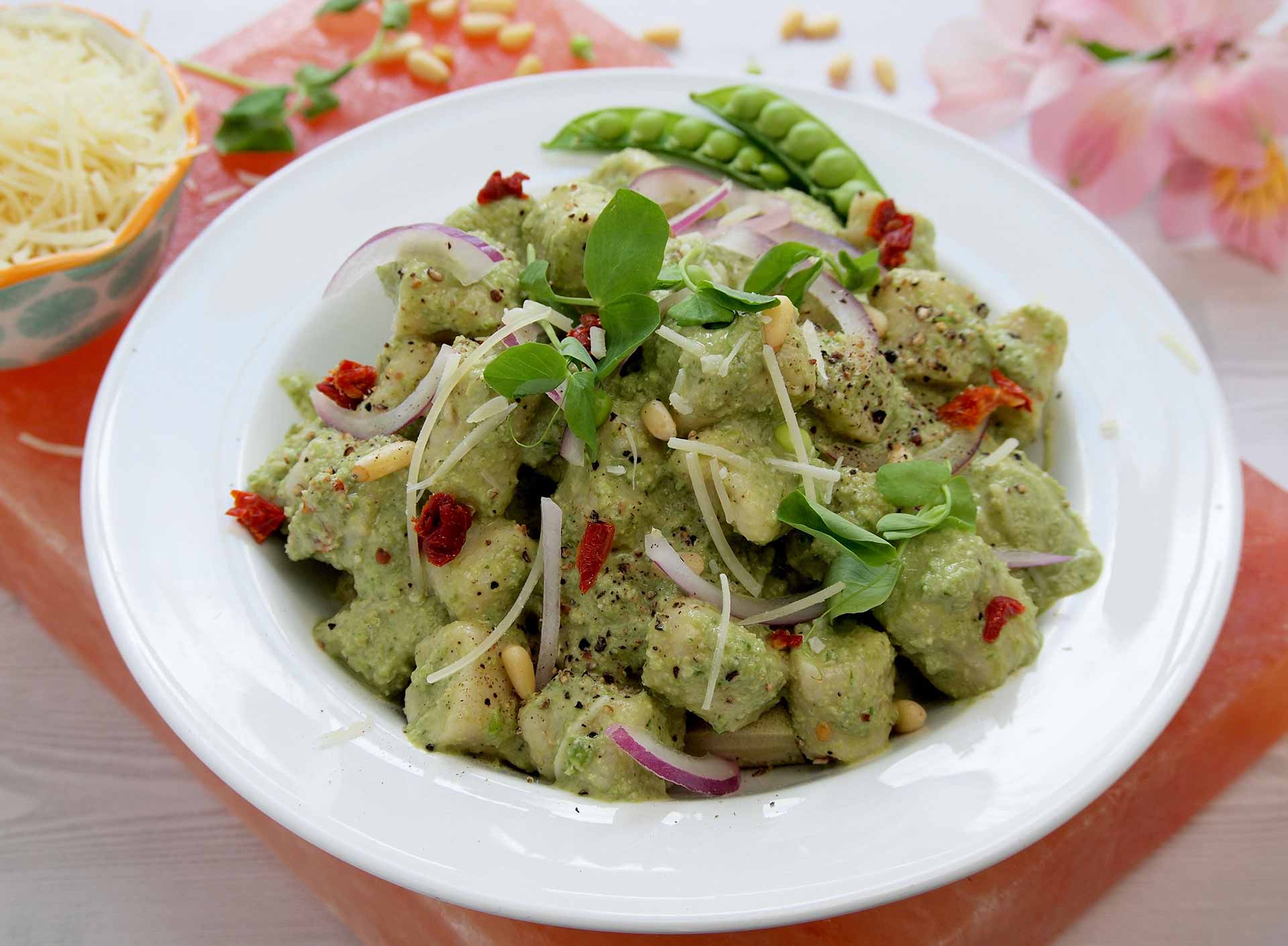 Ricotta Gnocchi with Fresh Pea Pesto