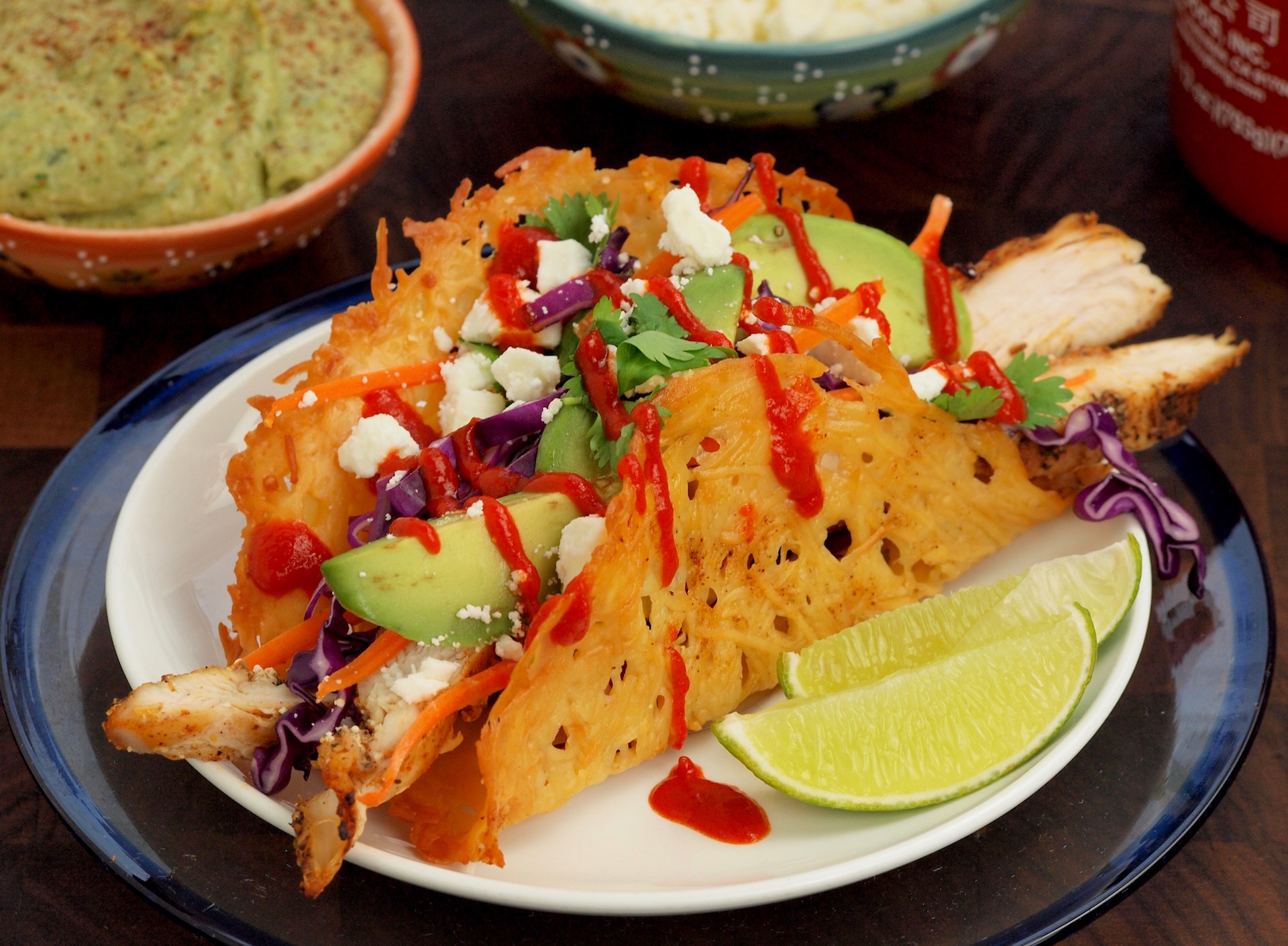 Chicken Tacos with Parmesan Shell