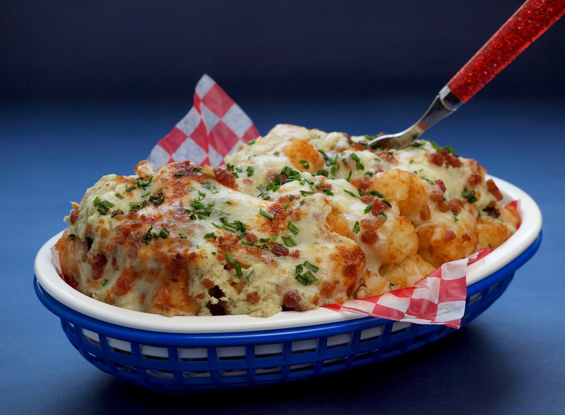Loaded Baked Tater Tot’chos