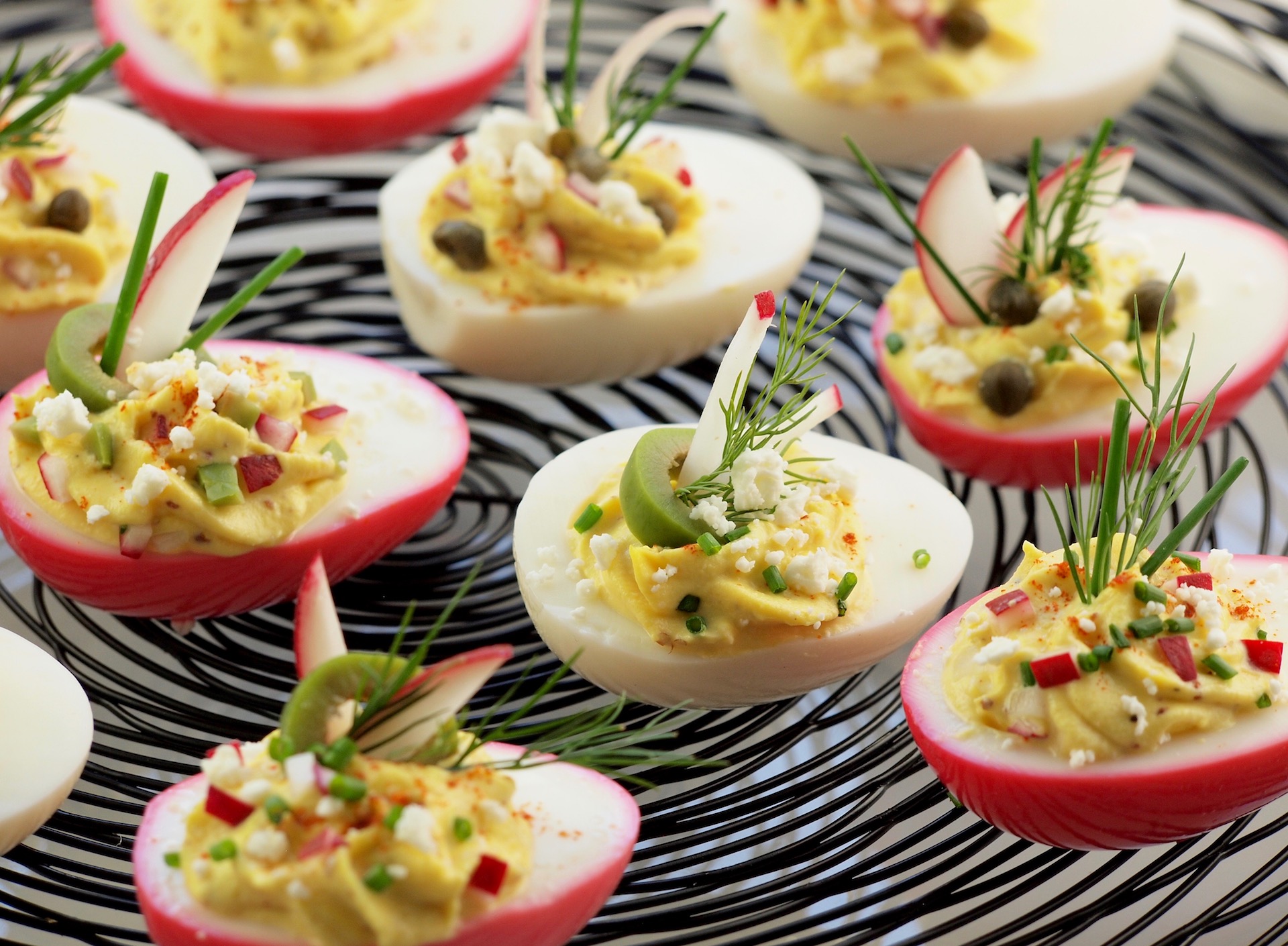 Feta and Ricotta Deviled Eggs