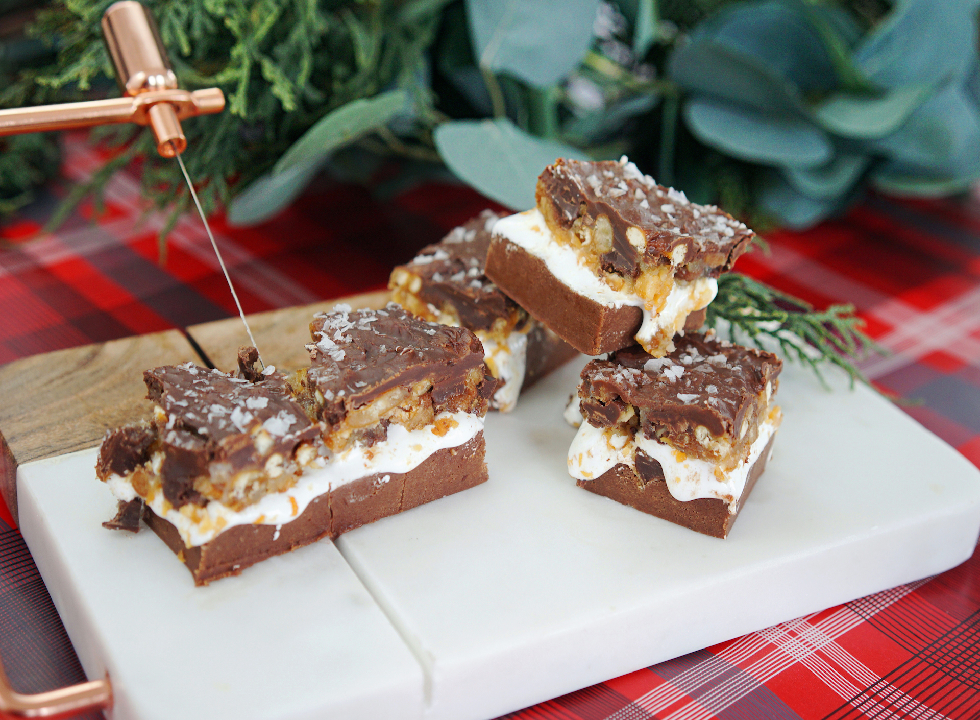 Salted Toffee Topped Fudge