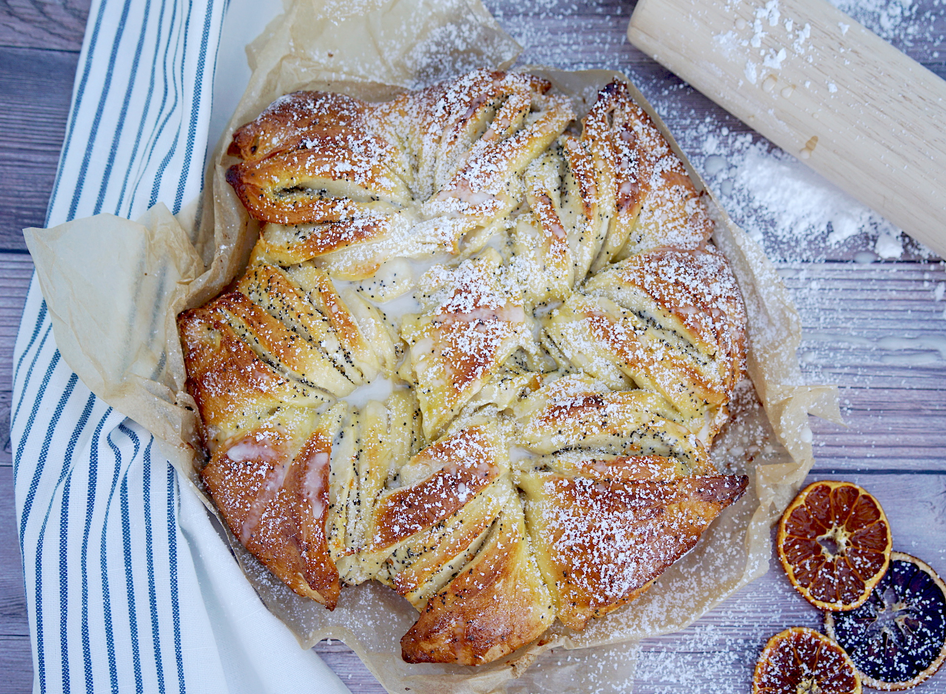 Ricotta Cream Poppy Seed Pull-Apart Bread